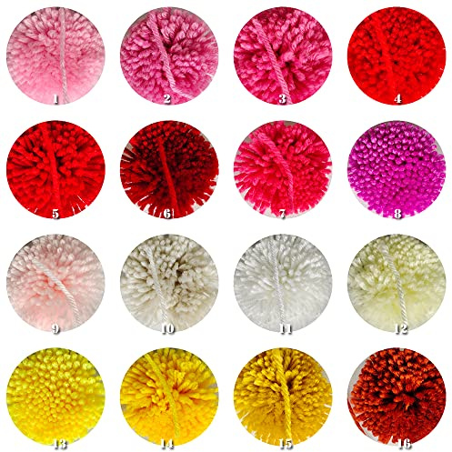 Yglnden 1-16 Colors Latch Hook Kit Colorful Yarn Bundles Cut Rug DIY Latch Hook Yarn for Handmake Craft Sewing Knitting for Adults (16pcs)