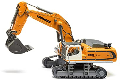 siku 6741, Liebherr R980 SME Raupenbagger, Ferngesteuert, 1:32, Steuerung via App mit Bluetooth, Ohne Fernsteuermodul, Metall/Kunststoff, Gelb