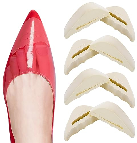 WLLHYF 4 pares de plantillas de relleno de zapatos unisex, almohadillas ajustables para los dedos, zapatos demasiado grandes, inserciones delanteras, protección de encaje, zapatillas deportivas,