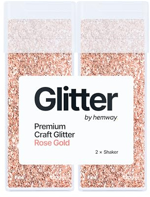 Hemway Craft Glitter Shaker Rose Gold 130g x2 Pack Fine | for Resin & Epoxy Crafts, Christmas Art Supplies, Nail, Body, Face, Eye, Festival, Crafting, Slime, Sparkle