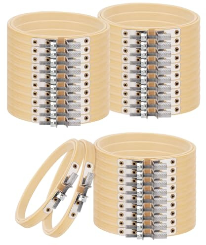 LEXININ 30 Pack 3 Inch Small Embroidery Hoop Ring, 8cm Bamboo Cross Stitch Rings Circle for Sewing, DIY