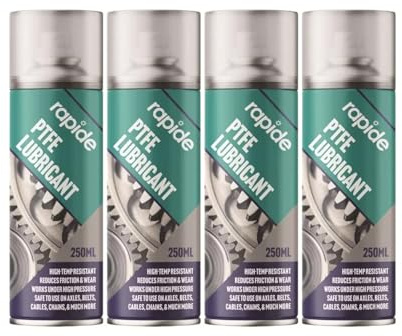 DIOXSTAR PTFE Grease Aerosol Lubricant Spray, High-Performance, Reduce Friction & Wear on Chains, Belts, Cables, Provides Lubrication and Corrosion Protection, 250ml (4 PCS)