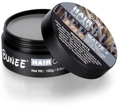 LOPHE Premium Mens Hair Styling Clay with Matte Finish, Long Lasting Matte hair mud Texturising Hair Putty Easy To Wash Out Flexible Hold Men Expert Matt Clay Barber for Medium and Short Hair（100g）