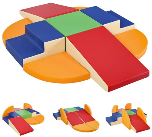 Blocchi da costruzione in schiuma per bambini, per arrampicata, interni, 9 mattoncini da costruzione giganti, mattoncini morbidi per bambini, montessori, giocattoli da arrampicata per esterni, doppia