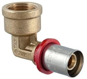 RACCORDO CURVO FEMMINA A PRESSARE PER MULTISTRATO 1 x 32 