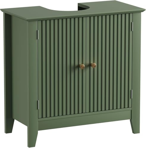 EOSVALO Waschbeckenunterschrank, Meuble de Salle de Bain Moderne placé sous Le lavabo ; Meuble en Forme de U sous Le lavabo ; 2 Portes et Un Compartiment ; Adapté pour Les salles de Bain (Vert)