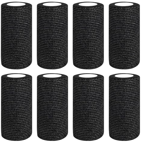 8 Rolls Self Adherent Cohesive Bandages 10cm x 4.5m Pet Vet Wrap Tape Self Adhesive Cohesive Bandages Elastic Breathable Bandage for Gym, Football, Running Vet Tape
