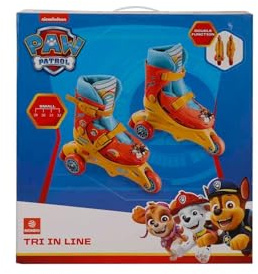 Mondo Toys – Paw Patrol – 3 In-Line Skates – verstellbare Doppelfunktion – PVC-Räder – Roller für Jungen / Mädchen – Größe S / Gr. 29/32 – 28313