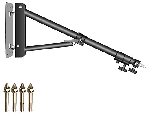Neewer Triángulo Montaje en Pared Boom Brazo para Fotografía de Estudio Estroboscópica Luz Monolights Softboxes Reflectores de Paraguas, Rotación Flexible de 180 Grados, Longitud Máxima 180Cm (Negro)