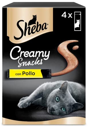 Sheba Creamy Snacks Huhn, cremige Katzensnacks, 11 Packungen mit je 4 Snacks (insgesamt 44 Snacks)