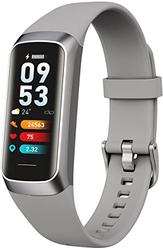 findtime Smartwatch Herren Android Fitnessuhr Kinder Jungen Fitnessuhr Damen Whatsapp Fähig Sportuhr Fittnessarmbanduhr Frauen Fitness Tracker Schrittzähler Pulsuhr Laufuhr Digital Armbanduhr Grau