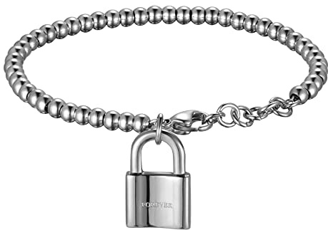 Flongo partnerarmband BFF-kedjor vänskapsarmband för 2 par armband armring lås med nyckel för män, kvinnor presentidéer, Taglia unica, Rostfritt stål