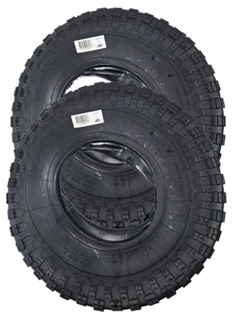 2 x BSBe Schubkarren Schlauch mit Mantel 4.80/4.00-8 Schubkarrenrad Ersatz-Rad für Schubkarre Reifen Luftrad 6PR / 6 lagig max. 268 kg Belastung