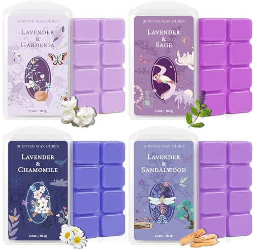 SCENTORINI Doftvax, doftande vaxblock för sömn, doftande vaxbitar, lavendelseriedoft, sojavax, lämplig för dofter i sovrum, inomhus, hushåll