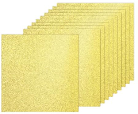 PATIKIL 40 Hojas De Cartulina Brillante Dorada, 12x12 Pulgadas Papel Brillante Para Álbum De Recortes 250gsm Papel Brillante Grande Para Manualidades Álbum De Recortes