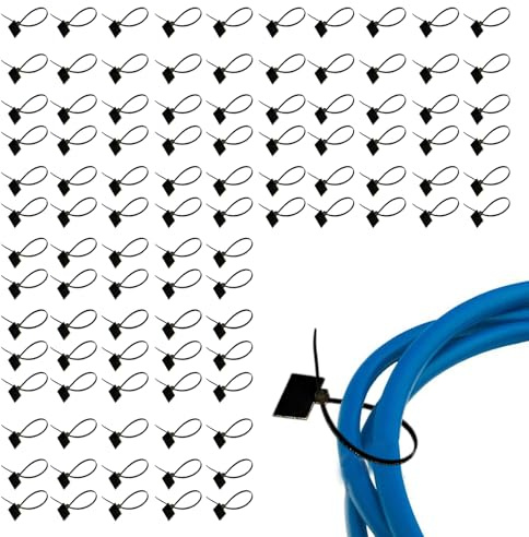 Fascette stringicavo | 100 pezzi sottili fascette stringicavo – autostringenti con campo di etichettatura per l'organizzazione dei cavi in officina, posto di lavoro, giardino, casa