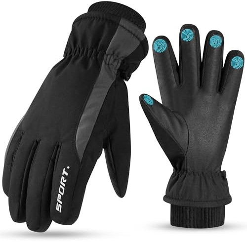 Torven Guantes Invierno Termicos Hombre, Guantes Moto con Tactiles, Impermeables y Gruesos para Hombre y Mujer, Esqui, Snowboard, Motociclismo, Carrera, MontañIsmo y Senderismo (L)