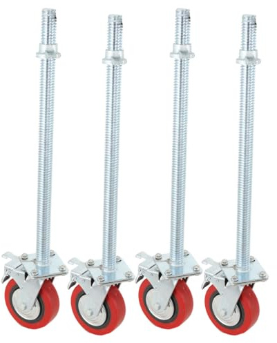 Cozyel Ruota Girevole Per Ponteggio Con Freno In Acciaio, Capacità Di Carico 750kg, Rotazione A 360°, Set Da 4, Adatta A Logistica, Attrezzature E Uso Industriale