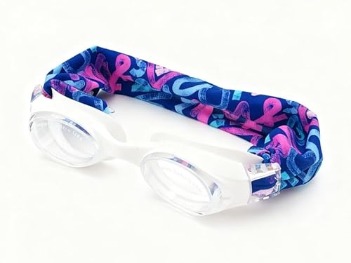 DOLFY Occhiali da piscina per bambini con fascia morbida che non tira i capelli, anti-appannamento e UV, comodi e facili da indossare da solo, perfetti per ragazze – modello Purple Star