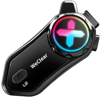 WeClear L2 Motorcycle Bluetooth Headset,Helmet Intercom Communication | Bluetooth 5.3,1000mAh Battery Up to 35H,Music Sharing,IP67 Waterproof,Motorbike Intercom for Full Face Helmets