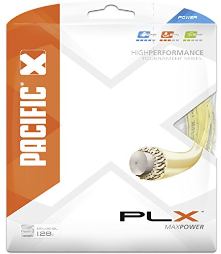 Pacific Unisex – Erwachsene PLX (New Power Line) 12,2m Off-White 1,28 mm Tennis-Saite, gebrochenes weiß-beige