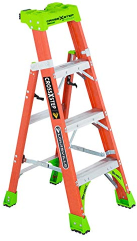 Louisville Ladder 4-foot Fiberglass Cross Step Ladder, 300-Pound Load Capacity, Type IA, FXS1504