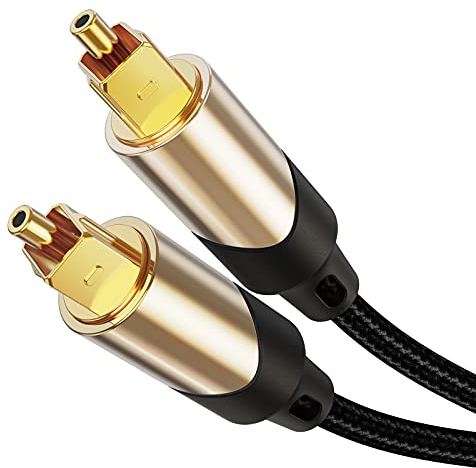 CableCreation Optical Cable 4.5M, Digital Audio Toslink Wire [24K Gold-Plated, Braided] Fibre Spdif Lead Male for LG/Samsung/Sony Sound Bar, TV, Home Theater, PS4, Xbox, Receiver/Preamp, DAC, Tuner