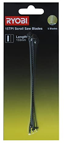 RYOBI - 5 lames à chantourner 15 TPI 133 mm pour scie à chantourner RSW1240G - SSB15TPI