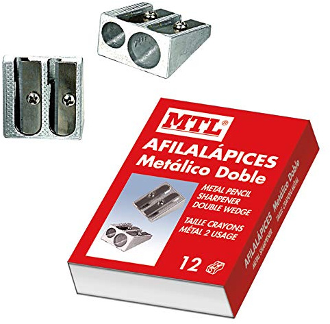 Dohe - Caja de afilalápices metálico doble - 12 uds