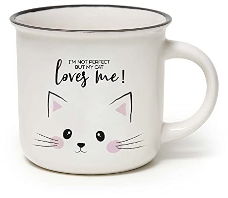 Legami Cup-Puccino Cat Bägare, Porslin Bone Kina, Multifärg, 350 ml