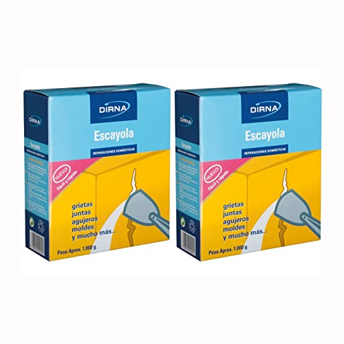 DIRNA Yeso en Polvo Sellador de Reparación Gris, Blanco ceniza 2 unid en cajas de 1 kg