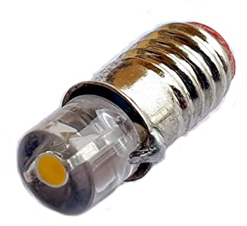 10 x E5,5 LED – 5 V hasta 19 V – apto para TT H0 – Modelo de tren blanco frío, blanco cálido (6 V, blanco cálido)