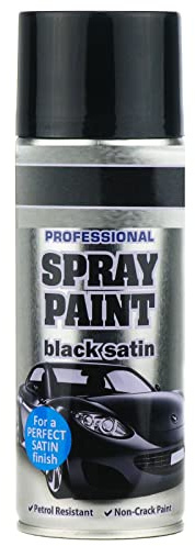 Elito Home & Garden® Black Satin Spray Paint 400ml | Professional Quality | Ideal and Perfect Finish for Cars, Bikes, Vans, Metal and Wood (Pack of 1 - 400 ml, Black Satin)