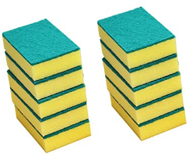Zerodeko 10pcs Kitchen Cleaning Sponges and Scouring Pads Multipurpose Dishwashing Sponge Cleaners 11x7x3cm Sturdy Kitchen and Bathroom Scrubbing Cloths