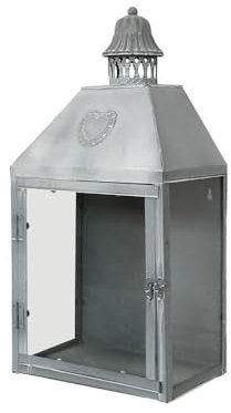 CHEMIN DE CAMPAGNE Photophore Bougie Lanterne extérieur Mural métal Verre Gris 50cm