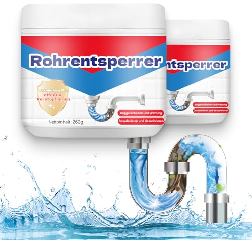 Powerful Pipe Dredge Agent, 2024 Neuest Leistungsstarkes 260g Rohr-Baggermittel, Rohrbagger Deodorant, Kraftvoll Schäumend Rohrreiniger Abflussreiniger, Toilettenreiniger Abflussreiniger Schaum(2PCS)