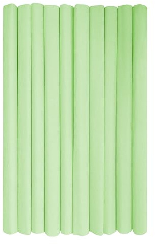 Interdruk – Crepe pappersrullar för barn, gör-det-själv och dekorationer – förpackning med 10 rullar (50 cm x 200 cm, 28 g/m2) – 39 pastell pistaschgrön