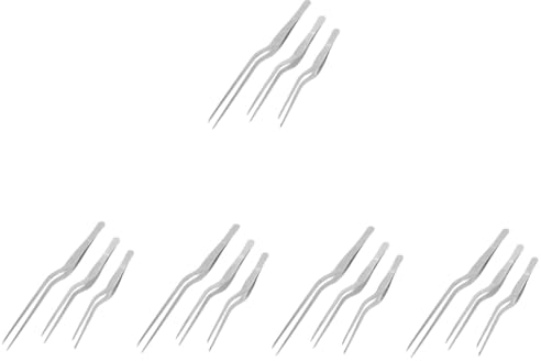 Alipis 15pcs Stainless Steel Meat Tongs Cooking Tweezers Fish Bone Tweezers Kitchen Essentials
