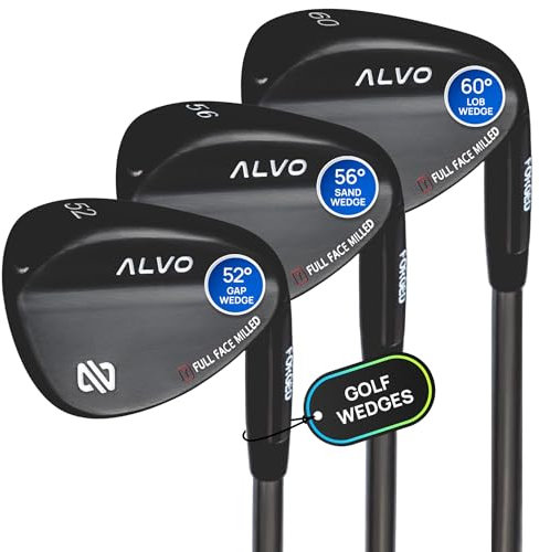 ALVO GOLF Premium Golfkeile 52/56/60 Sets oder einzelne Keile - 52 Grad Gap Wedge, 56 Grad Sand Wedge, 60 Grad Lob Wedge Golfschläger - Pitching Wedge für Herren Rechte Hand - Wedges Golf - Max Spin