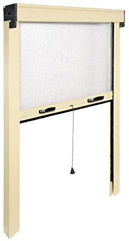 eacommerce - Zanzariera a rullo Avvolgibile a Molla in Fibra di Vetro | Struttura in Alluminio Verniciato | Installazione Facile | Adattabile e Riducibile, Avorio RAL 1013, 100x170H cm