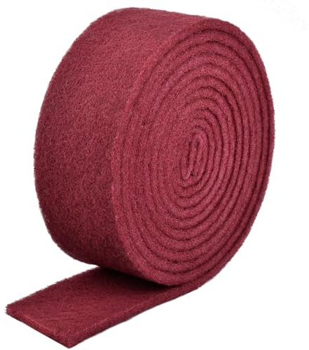 BUYGOO Panno Tessuto Non Tessuto Abrasivo 5m×10cm Spugna Abrasiva Grana 320-400 Rotolo di Vello Abrasivo Riutilizzabile Tappetini Abrasivi Cuscinetti Abrasivi Non Tessuto per Lucidatura Legno Metallo