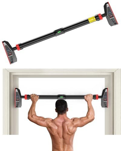 Bzavor Klimmzugstange Türrahmen Wand,Pull Up Bar Door Tragkraft bis 200 Kg,72-95 cm Reckstange Indoor Klimmzugstangen Ohne Schrauben Ausziehbar Türreck für Klimmzüge Fitness Workout Sport