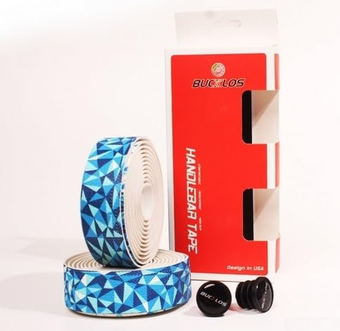 Elastisches Lenkerband für Fahrräder, Stoßdämpfung, rutschfest, PU-Lenkerband mit Farbverlauf, Weiß / Blau