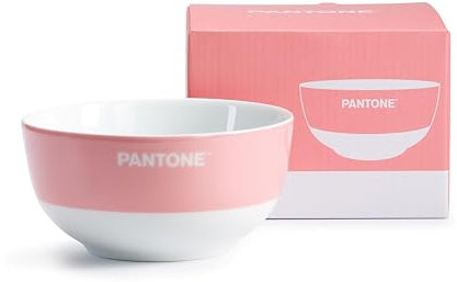 PANTONE™ - Cuenco Desayuno de Porcelana Resistente, Durable, Antimanchas, Arañazos y Olores - Bol Tazón Grande Comida y Aperitivo 650 ml 13,8x7 Ensaladera para Lavavajillas y Microondas e Ideas Regalo