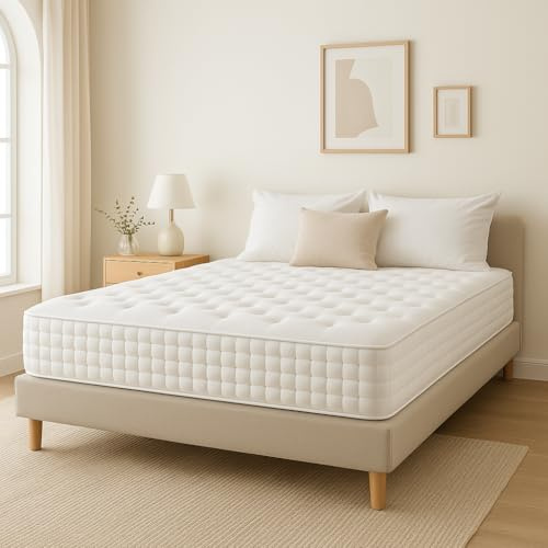 Kosmi Materasso 29 cm – molle insacchettate e schiuma tri-ibrida – 9 zone di comfort – Home Ultra-soffice, consegnato arrotolato sotto vuoto, dimensioni 140 x 190 / 160 x 200 / 180 x 200 cm (140 x 190