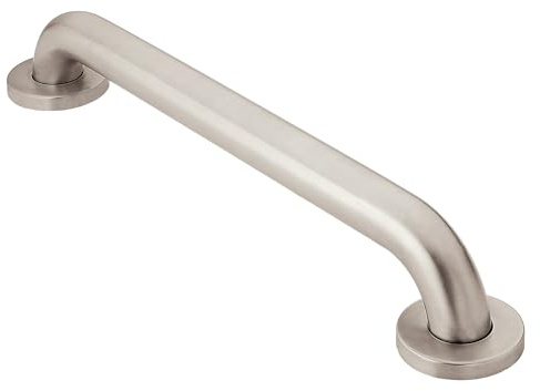 Moen Polished Stainless Bathroom Safety 24-Inch Shower Grab Bar with Concealed Screws for Handicapped or Elderly, R8924