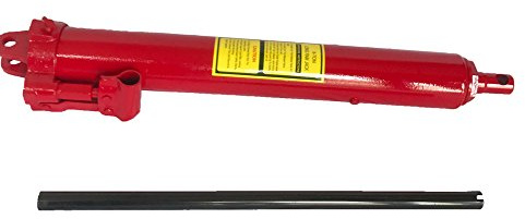 8 Ton Double Cherry Picker Pump Hydraulic Long Ram Jack with Single Piston Pump and Clevis Base Fit for Garage Shop Cranes Engine Lift Hoists All Terrain Vehicle with Manual Handle Red