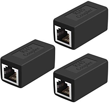 Techrum 3 Pack RJ45-Coupler, Cat7 Cat6 Cat5 Ethernet-Coupler RJ45 8P8C Network Cable Connector Extender Extension Adapter