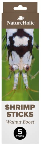 NatureHolic - Garnelen Lollies „Walnussboost“ I Zusatzfutter für Wirbellose I mit Walnusslaub I besondere Fütterungsmomente I Made in Germany I 5 Lollis