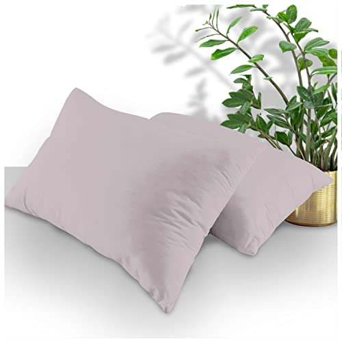 GC GAVENO CAVAILIA Easycare Polycotton Flat Single, Soft & Cosy Non Iron Top Sheets, Housewife Pillowcases 2 Pack, Polyester-Cotton, Grey, 74X48